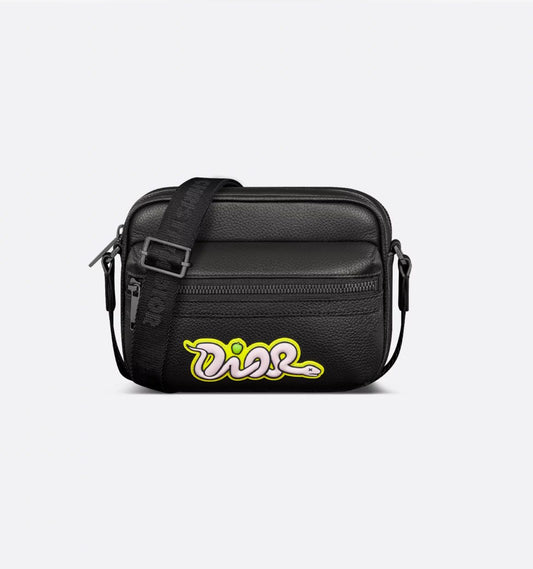DIOR AND KAWS Mini Rider 2.0 Zipped Messenger Bag