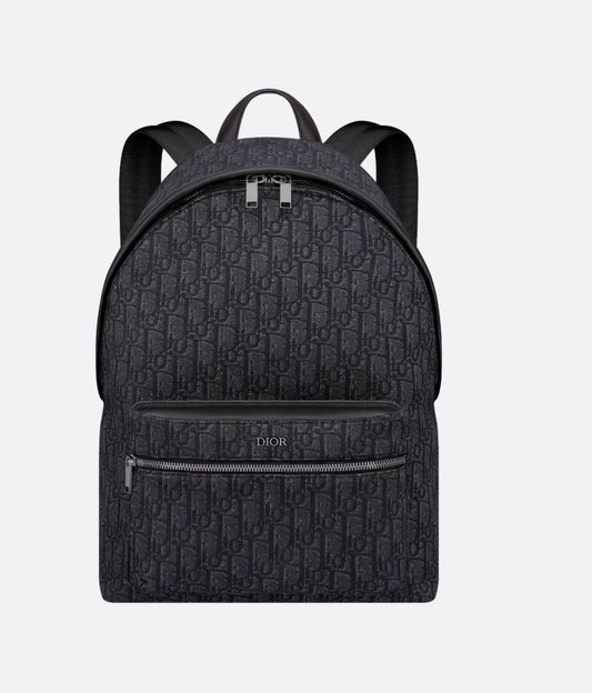 Rider Backpack Black Dior Oblique Jacquard